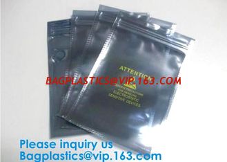 China Aluminium Plastic Antistatic k Esd Shielding Electronic Packaging Pet Bag With Zip,Black Conductive Bag, Grid bag supplier