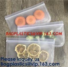 China PEVA Snack Food Packaging 5pcs Set Pack Food Snack Storage PEVA k Reusable Peva Food Storage Zip Seal Sandwich Sna supplier