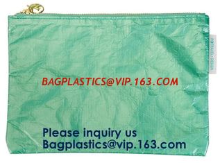 China Fashion Waterproof Wear Resistant Eco Friendly Breathable Reusable Tyvek Zipper Cosmetic Bag For Women, Bagease, Bagplas supplier