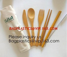China Eco friendly 5 Pieces Fork Knife Spoon Bamboo Disposable Cutlery Set Reusable Bamboo Cutlery Travel Set Bagease pack supplier