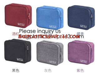 China Large Capacity waterproof Hanging travel Cosmetic Bag Toiletry Bag With Hook,Pouch Travel Small Black PU Cosmetic Bag supplier