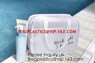 China Custom design PU cosmetics zipper pouches transparent PVC wash gargle bags,China Wholesale Travel Transparent Lattice supplier