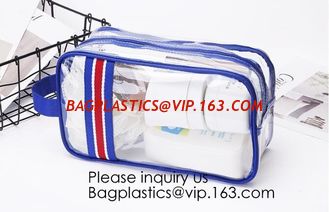 China Modern Fashion Travel Portable Transparent PVC Customized Logo Cosmetic Pouch,PVC Cosmetic Pouch With red Zipper supplier