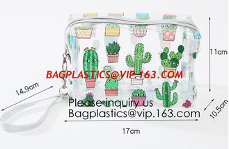 China Cute Unicorn PVC Transparent Travel Accessory Cosmetic Bag Waterproof Makeup Pouch Cactus Flamingo Wash Kits Organizer supplier