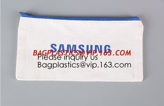 China Gold Printed Gift Organic Cotton Canvas Makeup Bag,Personalized Cosmetic Bag Makeup Tassel Bag Custom Canvas Pouch supplier