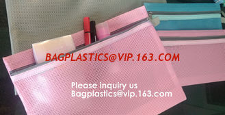 China Custom Logo Size Toiletry Storage File Nylon Mesh Zipper Bag,Document mesh Bag Zip File Bag for Cosmetics Offices Suppli supplier