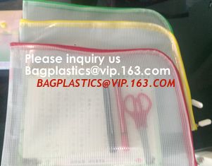 China Transparent clear mesh pvc zipper k document file bag B5 plastic PVC file document students office storage bag supplier