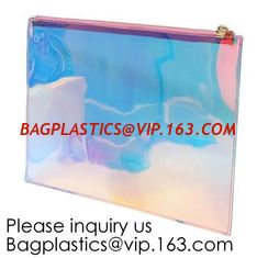 China Holographic Zipper Makeup Pouch PVC Glitter Cosmetic Bag,OEM Cosmetic Pouch Plastic EVA/ PEVA Zip Lock Bag, bagease supplier