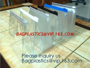 China Zipper Eva Bag Waterproof Pvc Bag Transparentstitching Red Zipper Clear Frosted Plastic EVA Zipper Cosmetic Makeup Bag supplier