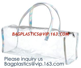 China Clear PVC Shopper Tote Bags,Tote Shopping Pvc Material Bag With Logo,Beverage Package,Shopper Tote Bag with Small Pouch supplier