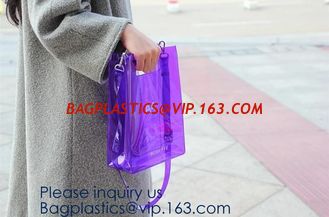 China Custom Clear Transparent Holographic Iridescent Ladies Vinyl Tpu Shopper Women Shopping Tote Bag Garment Bags,Storange supplier