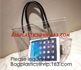 China Women Clear Shopping Bag Transparent PVC Beach Bag Large Capacity Foldable Travel Storage Organizer Bag, bagease, pack supplier