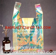 China Holographic PVC Fabric Transparent Waterproof Tote Shopping Bag,Silk Printing Transparent Pvc Tote Shopping Bag, bagease supplier