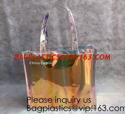 China Holographic PVC Tote Bag,Shoulder Bag Laser Hologram PVC Shopping Tote Bag Lady,Clothes Shirt Swimwear sock Packaging supplier