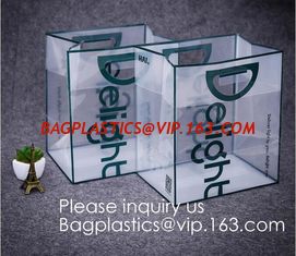 China Custom Design Brand Name Logo Printing Clear Transparent PVC Plastic Shopping Carry Bag with Handle bagease, bagplastics supplier