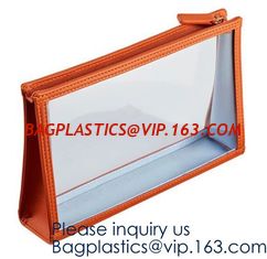 China Recyclable Clear Gift Plastic Flat Bottom Logo Pvc k Nylon Packing Bags With Handles,holographic k makeup co supplier