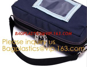 China Bank Pack Case Manufacturer Customize Strong Power Waterproof Locking Secured Bank Tool Coin Money Bag With PVC Window supplier