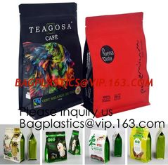 China Biodegradable Stand Up Pouch With Zipper For Apparel,Custom printed flat bottom box pouch 1kg coffee bag with degassing supplier