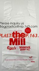 China Large Plastic Grocery T-Shirt Bags - Plain White,Thank You Grocery Shopping Bags Biodegradable Reusable Recyclable Pack supplier