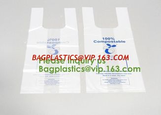 China 100% Biodegradable Compostable Plastic T-Shirt Vest Bag For Shopping,Home,Decoration,Wedding,Supermarket,Restaurant,Bake supplier