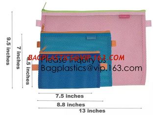 China Colored Mesh Zipper Pouch Multipurpose Travel Mesh Bag for Cosmetics Offices Supplies Travel Accessories, stationery pac supplier