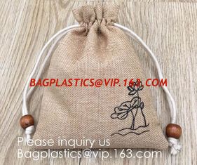 China Polyester Fibre Jute Gift Bag Drawstring and Lining 20 Pcs DIY Craft Jewelry Pouch, Storage Linen Burlap Jewelry Pouches supplier