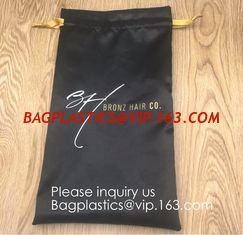 China Black Satin Drawstring Bag With Gold Printing And Ribbon, Various Color Thick Matt Satin Dust Bag,Small Silver Satin Dra supplier