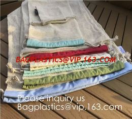 China Portable/Reusable/Washable Cotton Mesh String Organic Organizer Shopping Handbag Long Handle Net Tote (Grey Blue/Black/B supplier