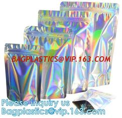 China Holographic Pouch Brightly Custom Printing Logo Laser Three Side Sealed Bag For Lip Eyelash Glue Hairpin supplier