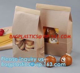 China Tin tie tea pouch bag, coffee bean packaging stand up k kraft paper tea paper bag with window Cookie choco pouch supplier