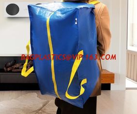 China waterproof large luggage garment Bag PP polypropylene moving bag portable storage woven carry duffle bag with zipper supplier