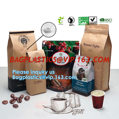 China Matt Black Ziplock Food Packing Custom Printed Flat Box Bottom Coffee Packaging Bag Wholesale With Valve supplier