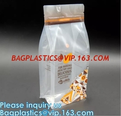 China Food Grade Doypack Standup Square Bottom Quad Eight Side Seal Gusset Ziplock Pouch For Dried food storage supplier