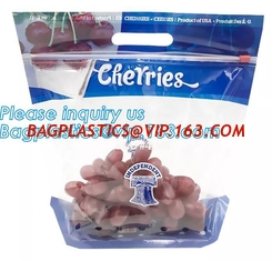 China Fresh Fruit Packaging Bag, Grapes, Cherry, Strawberry Standing pouch With Breath Holes, Slider Storage Bag supplier