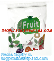 China Frozen Food fresh Biodegradable Bag With Slider Zipper, PP Zip Lock Bag With Slider Perforated Fresh Grape supplier