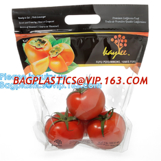 China Fruit Grape Cherry Vegetable Packing Protection Bag, Handle Standing Resealable Zipper Fresh lock, sealing supplier
