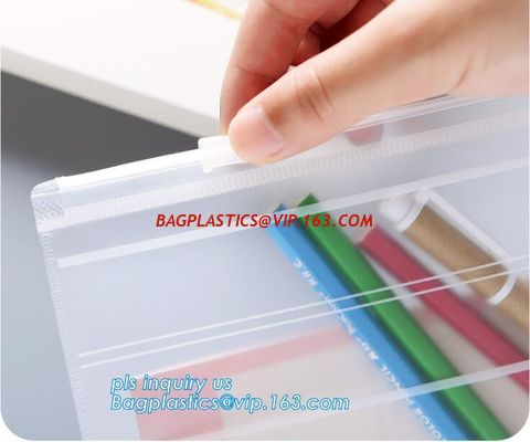 China PP Zipper Slider Bag, Plastic Buckle Bag Storage slider zipper bag, slide grip report cover slider bar clear folders company