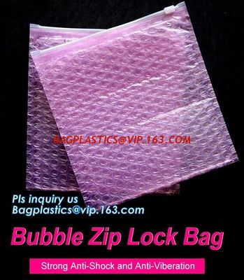 China reusable air bubble stationery packaging bags envelope shock proof bag with slider zip lock for fragile articles, zip company
