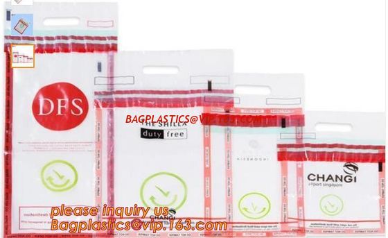 China Security plastic bag with adhesive tape for cash, plastic money bag, Security Money Cash Bag For Airport/Bank and police company