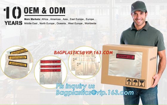 China adhesive printed Fedex packing list envelope for documents, postal self adhesive packing list enclosed plastic envelopes company