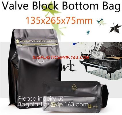 China Matte Reusable ziplock Square Box Flat Bottom Aluminum Foil Lined Kraft Paper Bag With Window company