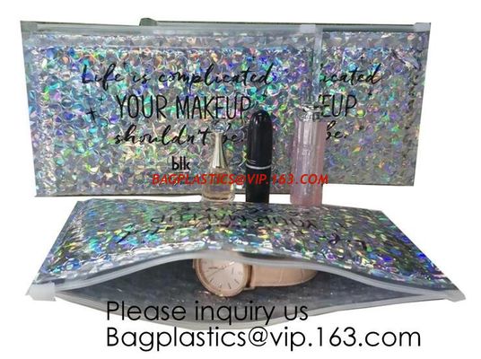 China Printing Zipper Plastic Foil k Packaging Hologram Laser Holographic Aluminum Foil Folding Pouch Bags For Jewelry company