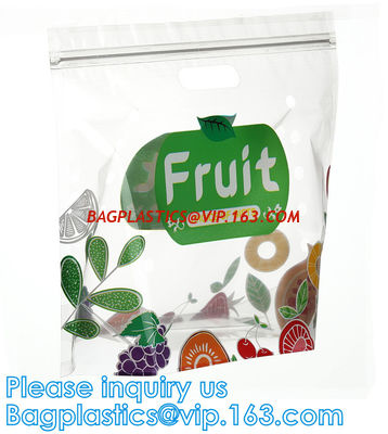 China Frozen Food fresh Biodegradable Bag With Slider Zipper, PP Zip Lock Bag With Slider Perforated Fresh Grape company