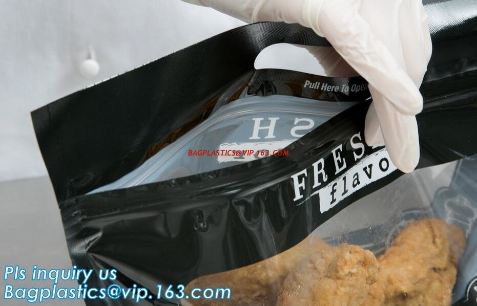 Anti Fog Function Plastic Zipper Roasted Chicken Packaging Bag, slide