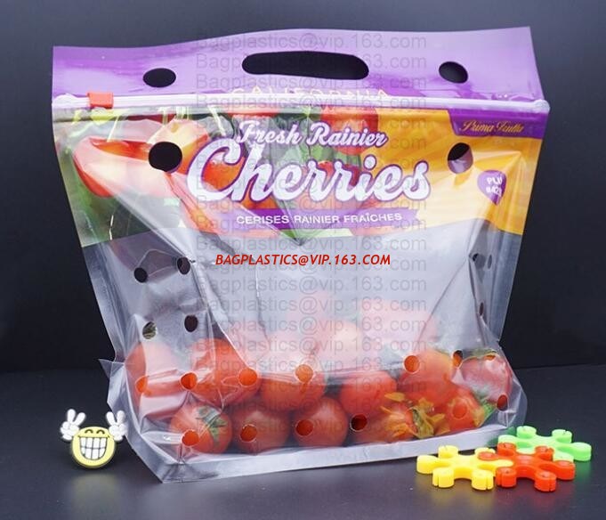 fruit packaging bag for strawberry/cherry/blueberry, printed zipper strawberry food grade