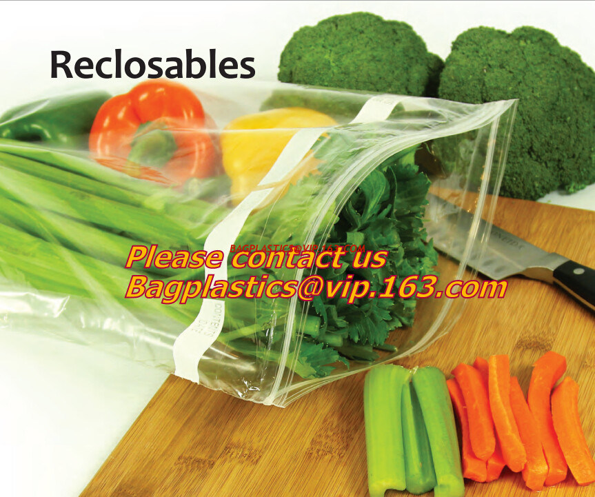 Food Vegetable Storage Bag Airtight Zip Lock Bags, Clear Zip Lock Bags