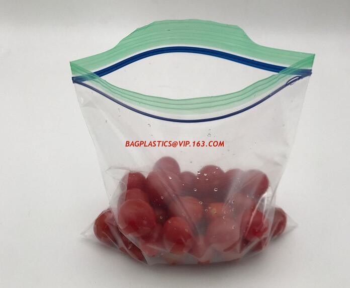 Double zip seal packaging bag, Double sealed food storage custom printed plastic zip lock bag