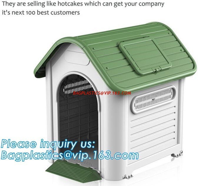 green plastic dog kennel