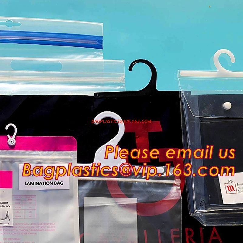 HANGER HOOK BAGS,GARMENT BOTTON CLOSURE BAGS, EVA FROST DRAWSTRING BAGS, VINYL HANGER HOOK BAG