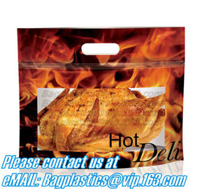 Zipper Hot Chicken Bags/ Roasted Chicken Packaging Bag With Window/ Microwaveable Grilled Chicken Bag, bagease, bagplast supplier